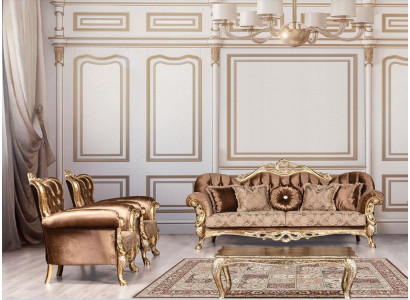 Zestaw sofowy 3+1+1 miejsce do siedzenia Luksusowy Ustaw Sofa Sofy Fotel Zestaw Barokowy Salon