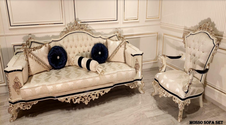 Luksusowy Zestaw sofowy 3+1 miejsce do siedzenia Ustawić Sofa Sofy Fotel Materiał Salon Nowy