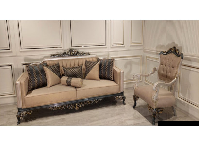 Luksusowy Zestaw Ustawić Zestaw sofowy 3+1 miejsce do siedzenia Sofa Sofy Fotel Materiał 2szt. zestawy