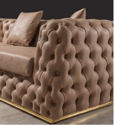 Luksusowy Zestaw Sofowy Chesterfield 3+1+1 miejsce do siedzenia Ustawić Sofa Fotel Sofy Skóra