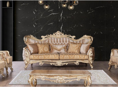Siedziba Sofa trzyosobowa 3 miejsce do siedzenia Sofa Aksamit Materiał Styl Barok Rokoko Meble Nowy