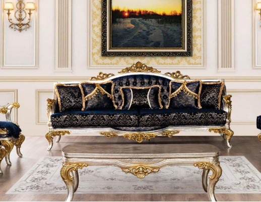 Siedziba sofa trzyosobowa 3 miejsce do siedzenia sofa sofy materiał styl barok rokoko klasyczny nowy