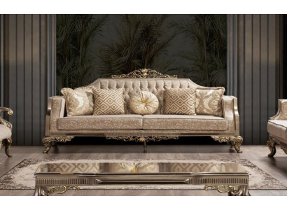 Sofa trzyosobowa 3 miejsce do siedzenia sofa sofy materiał barokowy rokoko kanapa projekt salonu