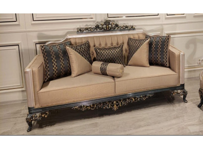 Sofa trzyosobowa 3 miejsce do siedzenia Barokowa Sofa Rokoko Sofy Fotel Materiał Kanapa Meble Nowość