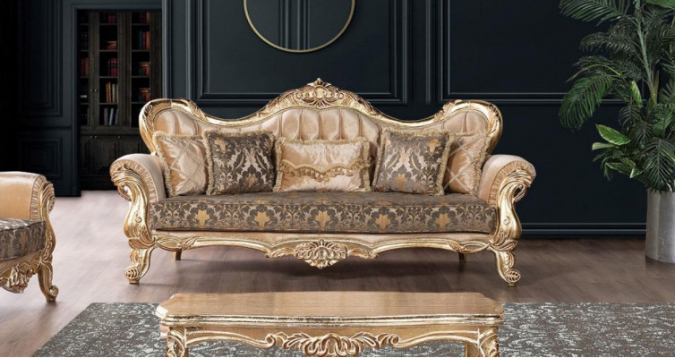 Sofa 3 miejsce do siedzenia Sofy Siedziba Classic Couch Luxury Włókienniczy Pokój Dzienny Trzyosobowy Nowy