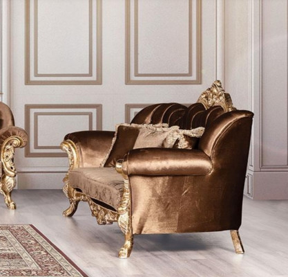 Luksusowa trzyosobowa sofa 3 miejsce do siedzenia Barokowa Sofa Rokoko Sofy Fotel Materiał Style Meble