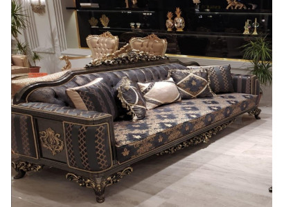 Sofa 3 miejsce do siedzenia Meble Materiał Sofy Trzyosobowe Luksusowy Salon W Stylu Barokowym 3er Nowość