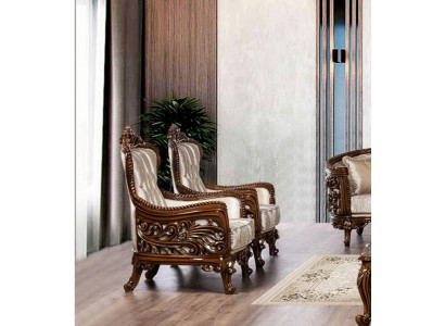 Fotel EarsFotel Luxury Material Siedziba Design Podkładka Baroque Włókienniczy Jednomiejscowy Nowy