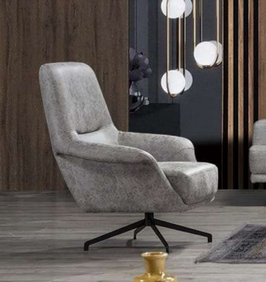 Fotel Design Kanapa Sofa Relaks Skóra Lounge Club miejsce siedzące Luksus Siedziba Szary Nowoczesny