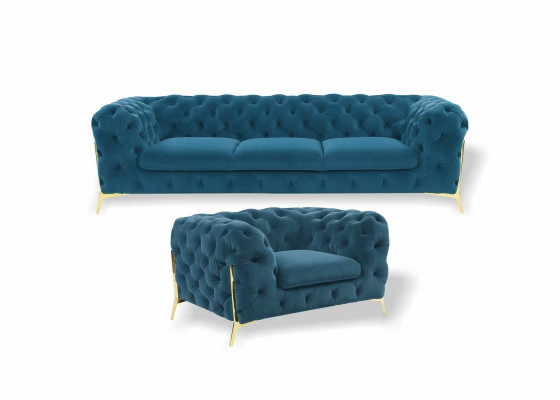 Włochy Meble Zestaw sofowy 3+1 miejsce do siedzenia Design Sofa Podkładka Kanapy Chesterfield