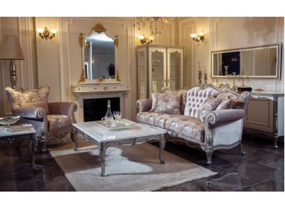 Luksusowy Zestaw Ustaw 3szt. Zestaw sofowy 3+1 miejsce do siedzenia, stolik kawowy Sofa Fotel