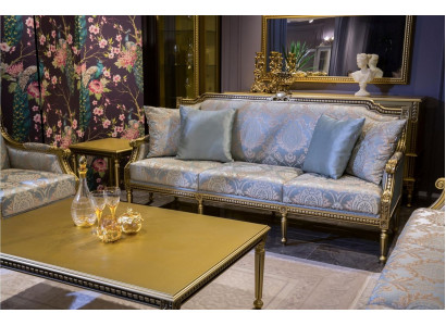 Sofa trzyosobowa Podkładka Sofa 3 Siedziba Luksusowa sofa Pokój Blue trzyosobowa