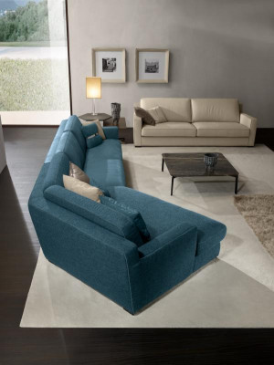 Design Sofa L Shape Podkładka Kanapa Meble do salonu Meble Narożnikowa kanapa Włókienniczy Niebieski