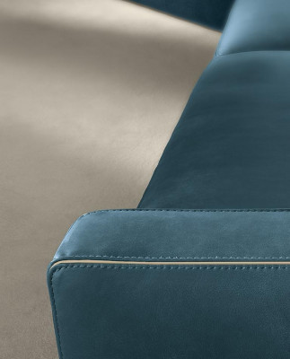 Sofa 4-miejsce do siedzenia Podkładka Couch Skóra Sofy Design Italian Meble Blue