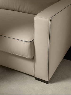 Sofa 4-miejsce do siedzenia Podkładka Couch Skóra Sofy Design Italian Meble Blue