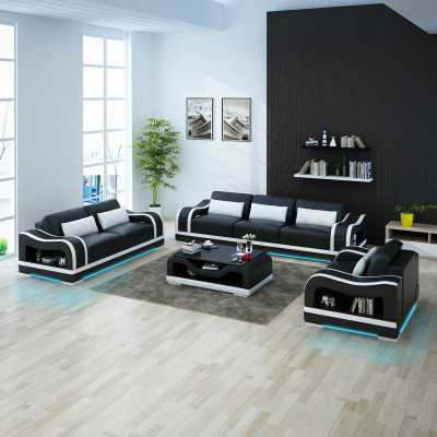 Skórzana sofa kanapa Żywy krajobraz 3+2+1 miejsce do siedzenia Ustawić Design Modern Sofa G8030D
