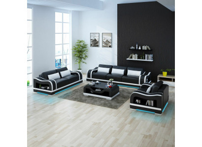 Skórzana sofa kanapa Żywy krajobraz 3+2+1 miejsce do siedzenia Ustawić Design Modern Sofa G8030D