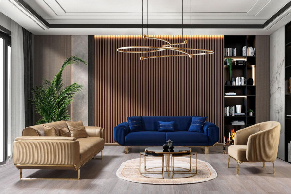 Zestaw Sofa 3+3+1 Siedziba Nowoczesny Zestaw sofowy Salon Luksus Ustawić Nowy
