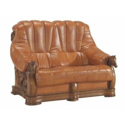 Klasyczny Zestaw sofowy Kanapa Podkładka Siedziba Sofa Skóra Drewno 3+2+2 Zestaw Ustawić