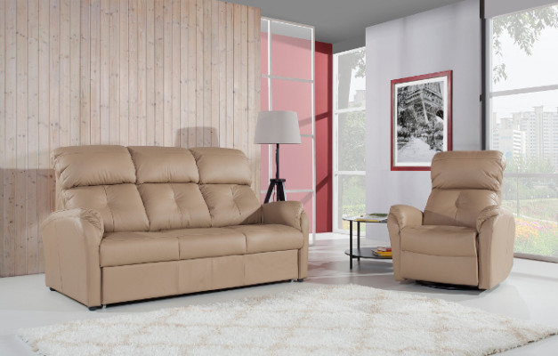 Zestaw sofowy 3+2 miejsce do siedzenia Zestaw Design Sofa Podkładka Kanapa 100% Skóra Funkcja łóżka