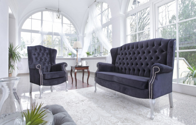 Klasyczny Chesterfield Zestaw sofowy 3+1 miejsce do siedzenia Sofa Couch Podkładka Aksamit