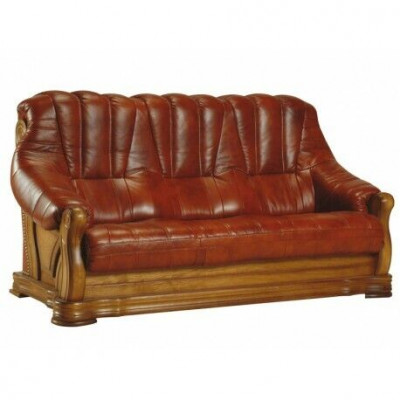 Skórzana sofa w stylu Antyka Zestaw sofowy 3+1+1 miejsce do siedzenia Skóra Włoski Podkładka