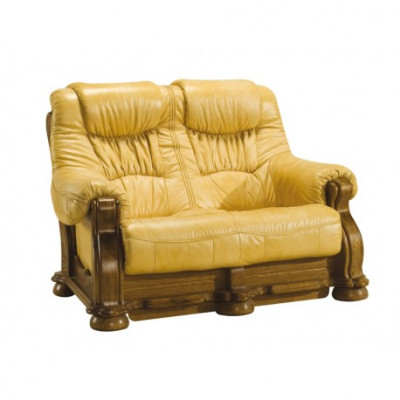 Zestaw sofowy Drewno Skóra 3+2+1 Kompletny zestaw Sofa klasyczna Siedziba Podkładka