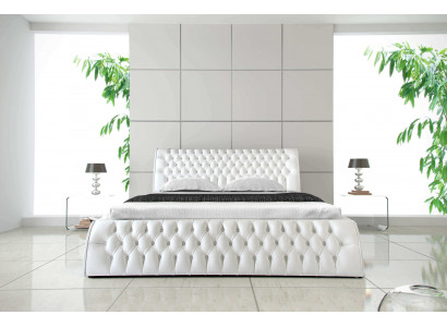 Chesterfield Łóżko Podkładka Design Double Hotel łóżko 180x200 Sypialnia Skóra