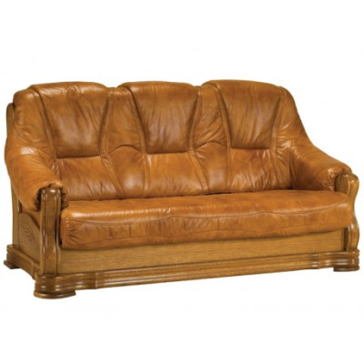 Zestaw sofowy do salonu Sofa Podkładka Sofa 100% Prawdziwa Skóra Drewno 3+1