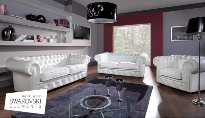Sofa 3 miejsce do siedzenia Chesterfield Design Relaks Sofy Podkładka Modern Couches