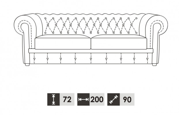 Sofa 3 miejsce do siedzenia Chesterfield Design Relaks Sofy Podkładka Modern Couches