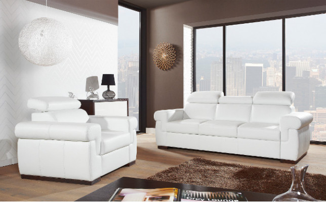 Sofa 3 miejsce do siedzenia Design Sofy Podkładka Kanapy 100% Skóra Relaks Moderne
