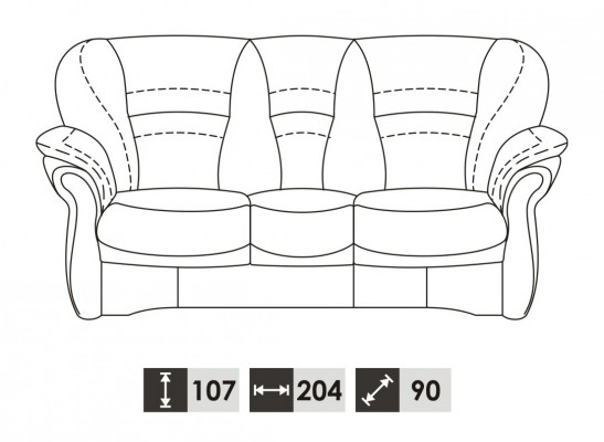 Sofa 3 miejsce do siedzenia Design Sofy Podkładka Kanapy Skóra Relaks Deco Modern Siedziba