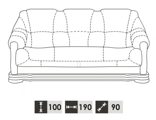 Sofa trzyosobowa Sofa Classic Podkładka 3 miejsce do siedzenia 100% Skóra kanapy
