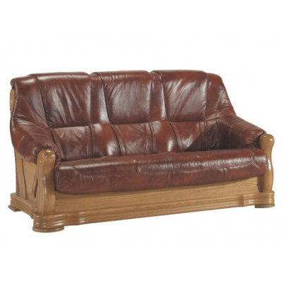 Skórzana sofa w stylu Antyka Zestaw sofowy 3+1+1 miejsce do siedzenia Włoski Skóra Podkładka