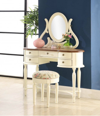 Klasyczna Toaletka Lustro Luksusowa konsola Stołek Make up Tabela Country House Nowość