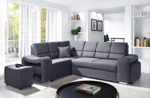 Sofa Sofa Rozkładana Sofa z funkcją łóżka + Podstawa łóżka Narożnikowa kanapa Couch NOWOŚĆ!