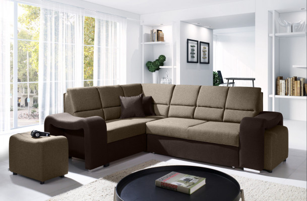 Sofa Sofa Rozkładana Sofa z funkcją łóżka + Podstawa łóżka Narożnikowa kanapa Couch NOWOŚĆ!