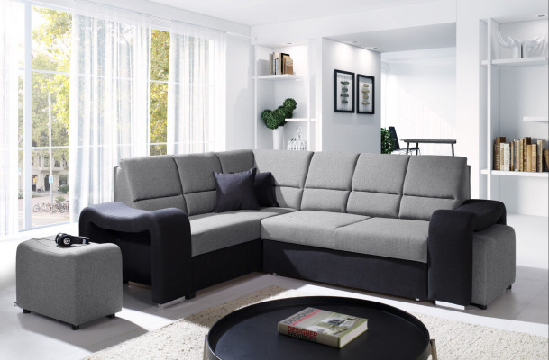Sofa Sofa Rozkładana Sofa z funkcją łóżka + Podstawa łóżka Narożnikowa kanapa Couch NOWOŚĆ!