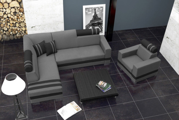 Sofa Sofa Rozkładana Sofa z funkcją łóżka + Podstawa łóżka Narożnikowa kanapa Couch NOWOŚĆ