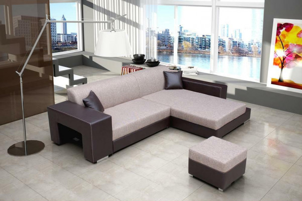 Sofa Sofa Rozkładana Sofa z funkcją łóżka + Podstawa łóżka Narożnikowa kanapa Couch NOWOŚĆ