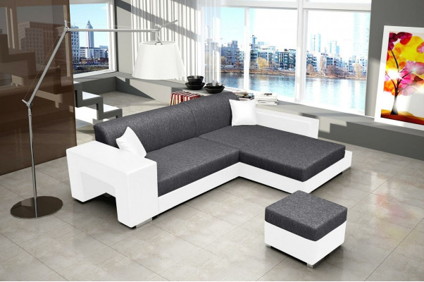 Sofa Sofa Rozkładana Sofa z funkcją łóżka + Podstawa łóżka Narożnikowa kanapa Couch NOWOŚĆ