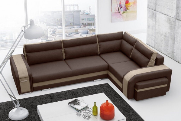 Sofa Sofa rozkładana Sofa z funkcją łóżka + Podstawa łóżka Narożnikowa kanapa Couch (Nowość)