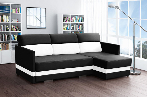 Sofa Sofa Rozkładana Sofa z funkcją łóżka + Podstawa łóżka Narożnikowa kanapa Couch NOWOŚĆ