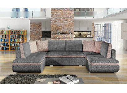 XXL Żywy krajobraz Narożnikowa kanapa Sofa Couch Podkładka Ustawić Narożnik Designer New Material