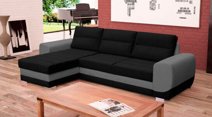 Sofa Sofa Rozkładana Sofa z funkcją łóżka + Podstawa łóżka Narożnikowa kanapa Couch NOWOŚĆ