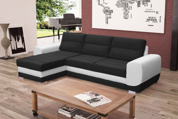 Sofa Sofa Rozkładana Sofa z funkcją łóżka + Podstawa łóżka Narożnikowa kanapa Couch NOWOŚĆ