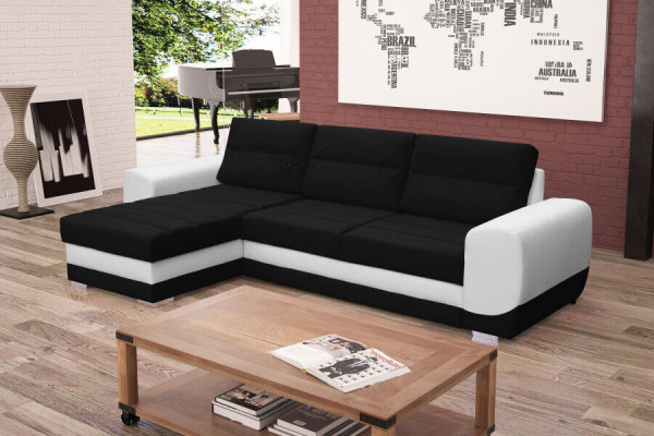 Sofa Sofa Rozkładana Sofa z funkcją łóżka + Podstawa łóżka Narożnikowa kanapa Couch NOWOŚĆ