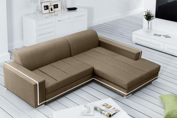 Sofa Sofa Rozkładana Sofa z funkcją łóżka + Podstawa łóżka Narożnikowa kanapa Couch NOWOŚĆ