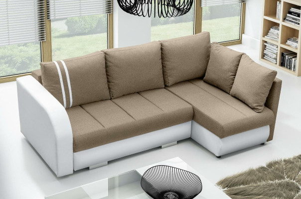Sofa Sofa Rozkładana Sofa z funkcją łóżka + Podstawa łóżka Narożnikowa kanapa Couch NOWOŚĆ
